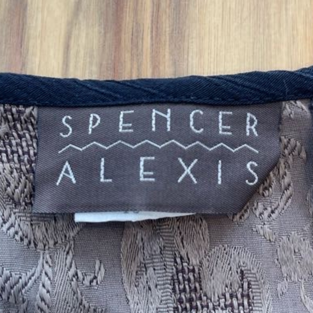 Spencer Alexis Vintage Womens Black Brown Patchwork Two-Piece Set Made In Usa 10 - Picture 4 of 8